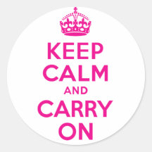 Hot Pink Keep Calm And Carry On Best Price Sticker