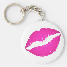 Hot Pink Kiss Keychain