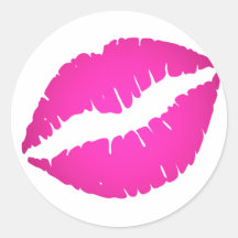 Hot Pink Kiss Stickers