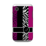 Hot Pink Leopard and Zebra Monogram Animal Print Samsung Galaxy Cover