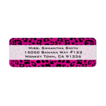 Hot Pink Leopard Animal Print Labels