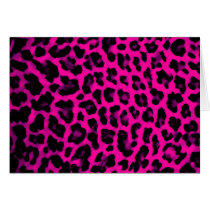 Hot Pink Leopard Print Card