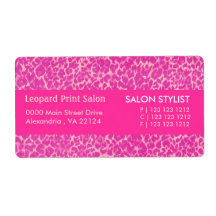 Hot Pink Leopard  Print Custom Shipping Label