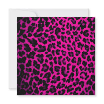 Hot Pink Leopard Print Personalized Invites