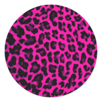 Hot Pink Leopard Print Sticker