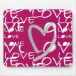 Hot Pink Love Mouse Mats