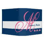 HOT PINK NAVY BLUE WHITE Wedding Photo Planner 3 Ring Binder