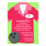 Hot Pink & Neon Green Join the Team Bowling Party Invitations