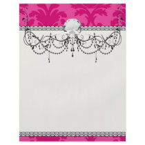 hot pink on pink chic damask pattern full color flyer
