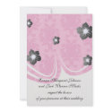 hot pink on pink chic damask pattern invitations