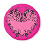 Hot Pink Ornate Heart - Magnet