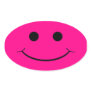 Hot Pink Oval Smiley Face Stickers