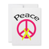 Hot Pink Peace Word & Ribbon