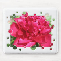 Hot Pink Peony Mouse Pad