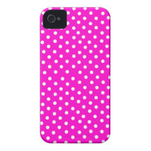 Hot Pink Polka Dot Case-Mate iPhone 4 Cases