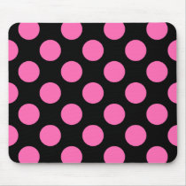 Hot Pink Polka Dots Mousepads