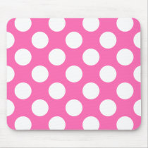 Hot Pink Polka Dots Mouse Pad
