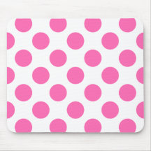 Hot Pink Polka Dots Mousepad