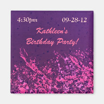 Hot Pink & Purple Refrigerator Magnet