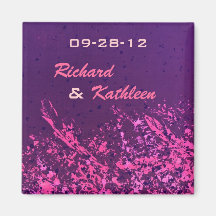 Hot Pink & Purple Refrigerator Magnets