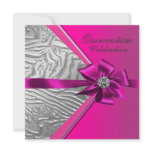 Hot Pink Quinceanera Birthday Party Invitations