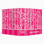 Hot Pink Raspberry Binder With Stripes