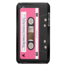 Hot Pink Retro Cassette Tape Personalized Case Case-Mate iPod Touch Case