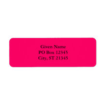 Hot Pink Return Address Labels