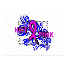 Hot Pink Ribbon Postcard