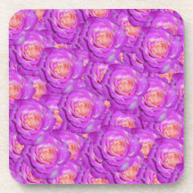 Hot pink roses beverage coaster