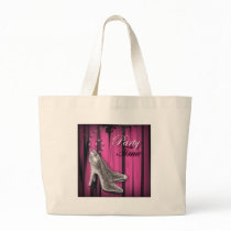 Hot Pink Silver Stiletto Sweet 16 Birthday Party Bags