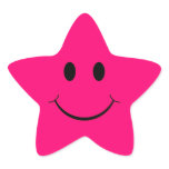Hot Pink Star Smiley Face Stickers
