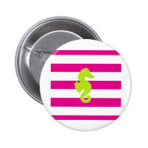 Hot Pink Stripes and Green Seahorse