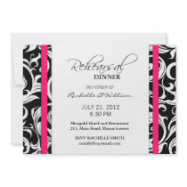 Hot Pink Swirl Rehearsal Dinner Card Custom Announcements