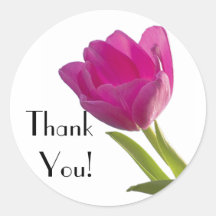 Hot Pink Tulip, Thank You! Sticker