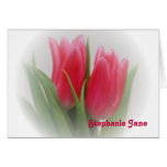 Hot Pink Tulips Note Card