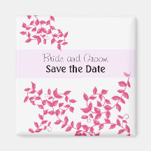 Hot Pink Vines Save the Date Magnets