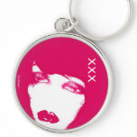 Hot Pink Where It's At GirL, Mod Pop Art keychains