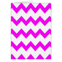 Hot Pink White Chevrons Card