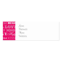 Hot Pink XOXO Love Be Mine Happy Valentine's Day Business Card
