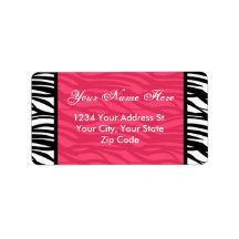 Hot Pink Zebra Address Labels