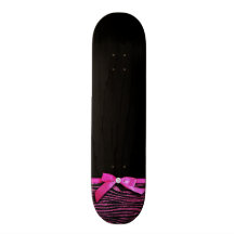 Hot pink zebra and ribbon bow graphic skate boards