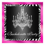 Hot Pink Zebra Bachelorette Party Invitation