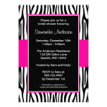 Hot Pink Zebra Bridal Shower Custom Invite