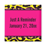 Hot Pink Zebra Cheetah Custom Colour Fridge Magnets