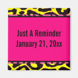 Hot Pink Zebra Cheetah Custom Colour Fridge Magnets