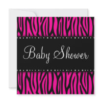 Hot Pink Zebra Diamonds Baby Shower