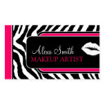 Hot Pink Zebra Print Salon Business Cards