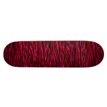 Hot Pink Zebra Print Skateboard