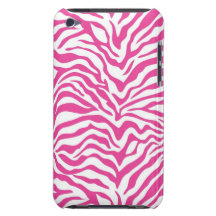 Hot Pink Zebra Print Wild Animal Stripes Novelty iPod Touch Covers